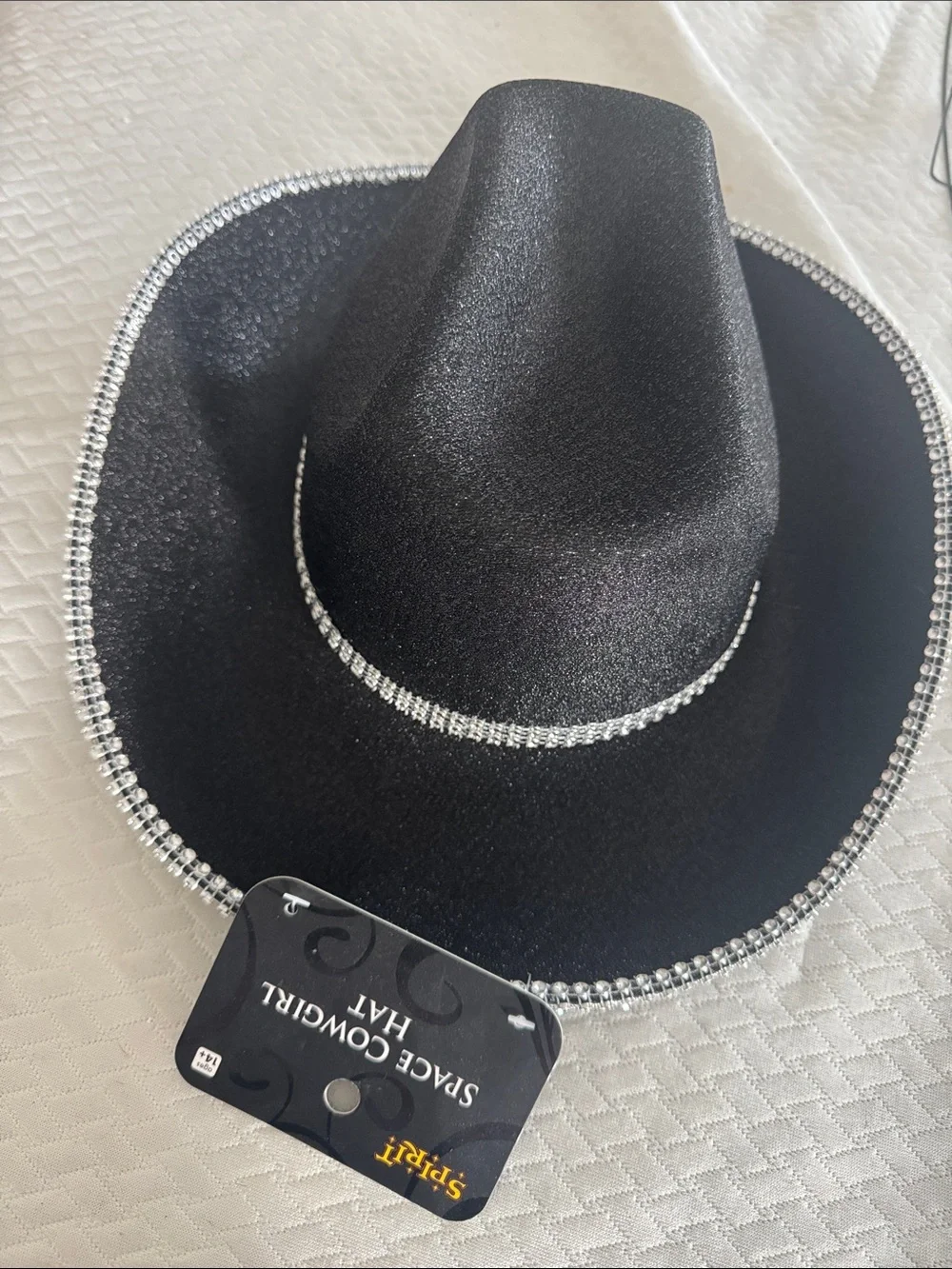 Black Rhinestone Trim Cowboy Hat